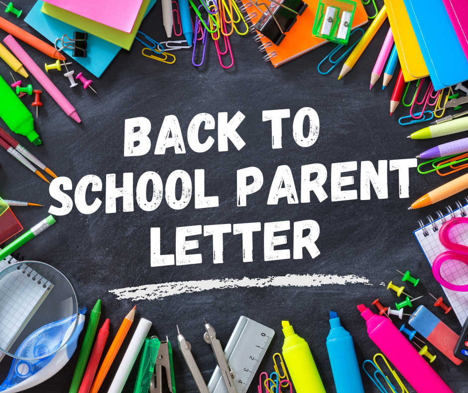  Back to School Parent Letter